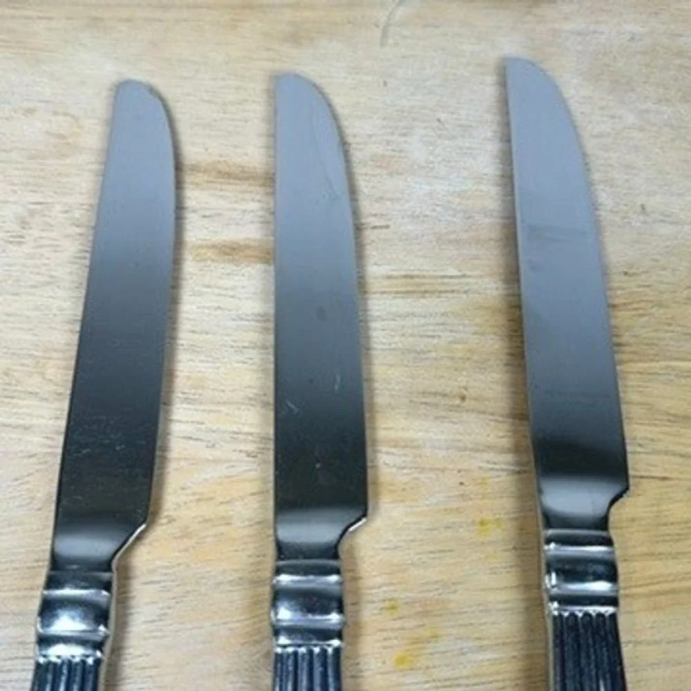 REED &‎ BARTON CRESCENDO II Stainless 18/10 3 Dinner Knives Butter Knives
